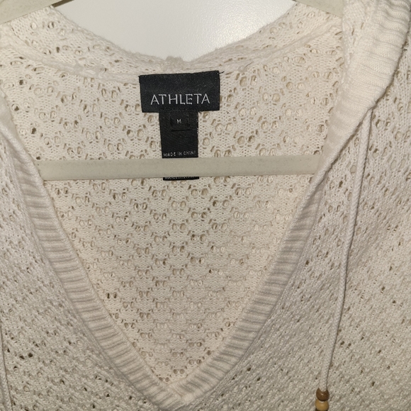 Athleta crocheted pullover hoodie size Med - Picture 2 of 3